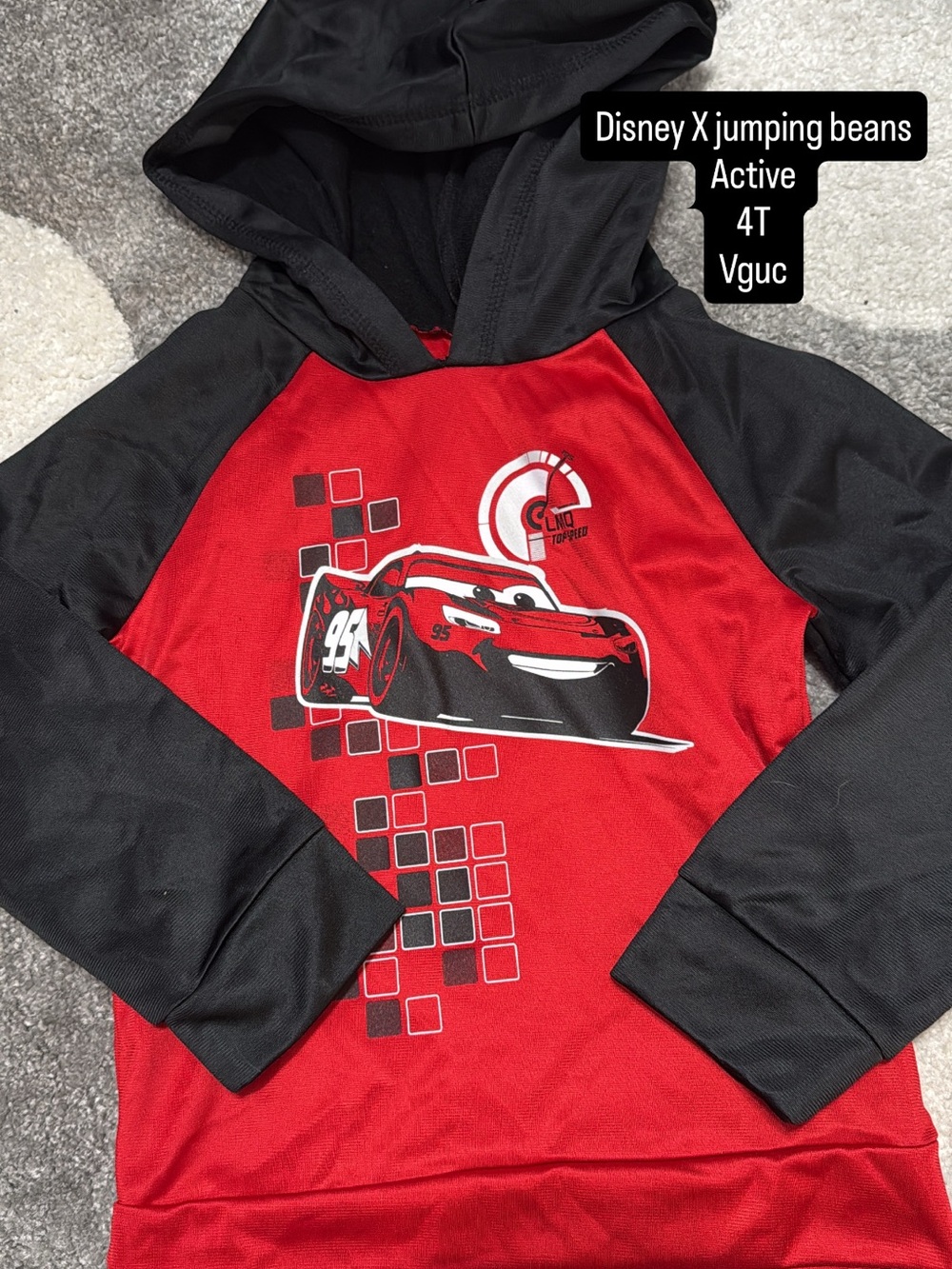 Disney Lightning McQueen Red and Black Hooded Sweatshirt - Kids